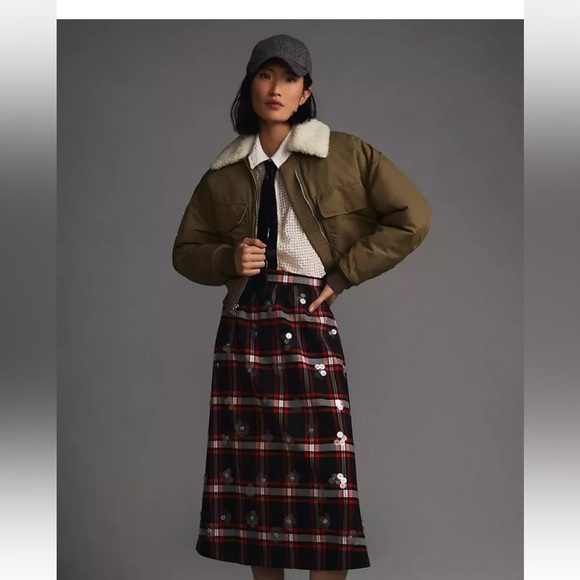 Anthropologie Dresses & Skirts - Anthropologie plaid embellished skirt new without tags size 10,12